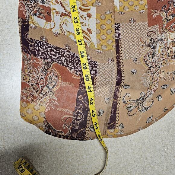 Boho Tunic Top Sz L Layered Patchwork High Low Forest Fairy Autumn Fall - Picture 9 of 11